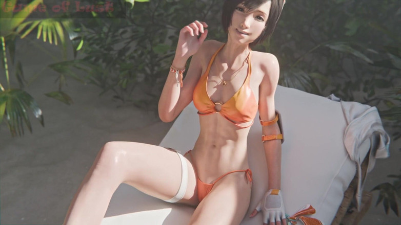 Game of Lust 3D: 3D mager Aziatisch bikinimeisje geneukt en creampie