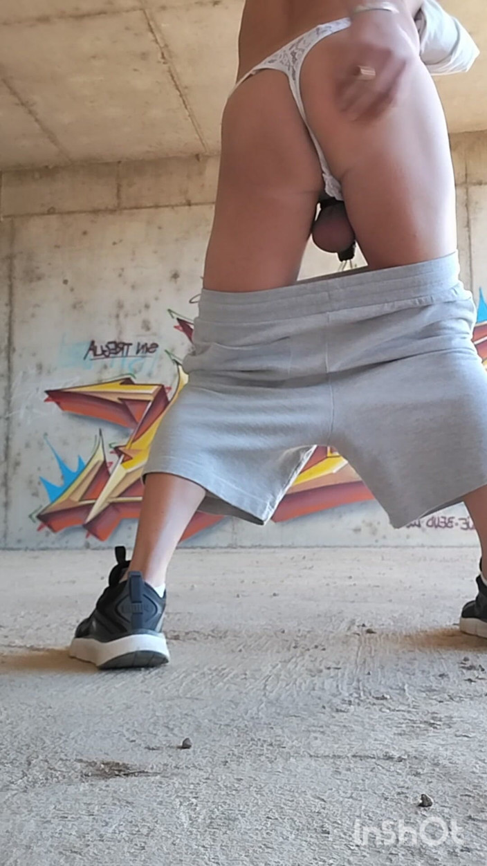 Morbosete000: In a Thong Fingering Me Outdoors