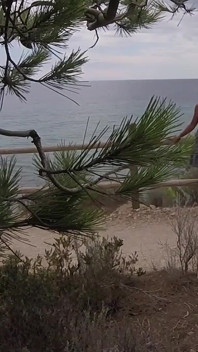 Dick Flash - I Pull Out My Cock in Front of a French Girl... Beach Path and She Helps Me Cum in Mounth Caught!!!