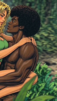 Cuckold hutan. Semasa suami sedang mencari hutan denai, lelaki hitam mengongkek isteri putihnya