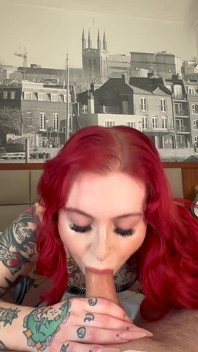 Horny Alt Girl Loveless Gives the Sloppiest Blowjob & Begs for Facial