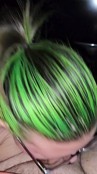 Green Haired Wife Sucks and Fucks