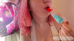 SugarFlower: Sloppy Handjob & Deepthroating Blowjob to Popsicle