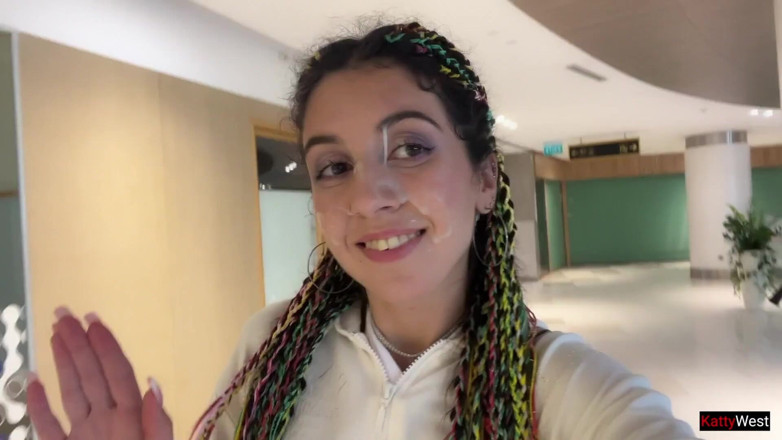 Katty West: Crazy Cumwalk in Shopping Mall