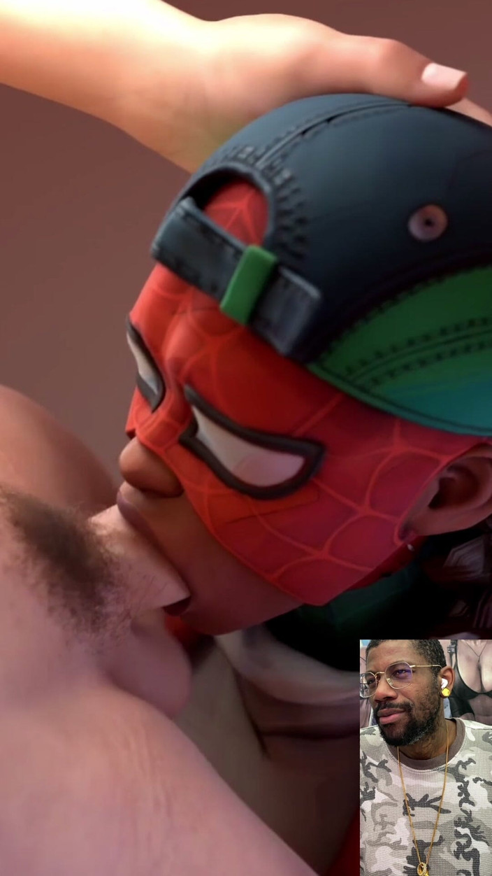 Good news media: Чернокожая шлюшка-человек-паук глубоко заглатывает мясистый член слюнявого мужчины