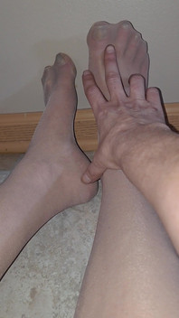 Sheer Nude Nylon Feet to Leak Over