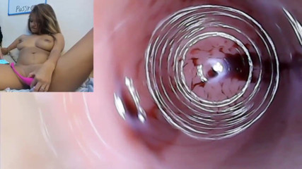 SexyGamingCouple: Endoscoop poesjescamera beelden van creampie op haar maandelijkse met rood...