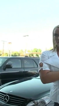 Mellanie Monroe is a big, natural boobed blonde who, after giving you an ukirt of her meaty legs