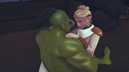 Waifu club 3D: Lindo elfo monta una gran polla