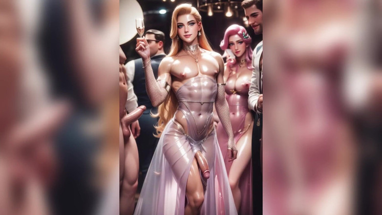 Shemale AI Porn: CD transeksüel grup sikişi