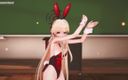 Smixix: Asuma toki bunny 风格的性爱和舞蹈蓝色档案 Hentai 红色衣服颜色编辑 smixix