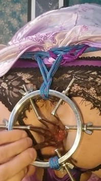 Using Anal Dilator in a Sexy Lilac Chinese Dress Extreme Anal