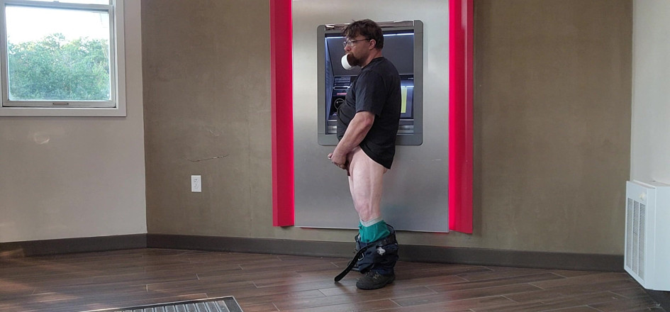 Fat boy: Zich aftrekken bij Bank