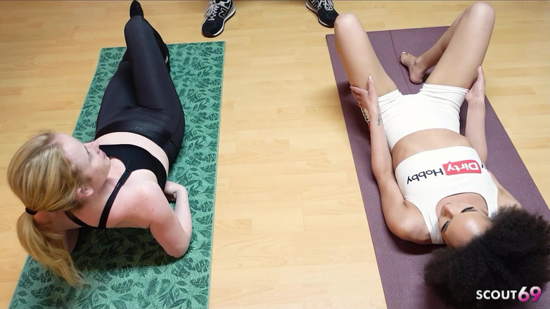 Scout69: Skinny German Ebony and Ginger Girl Seduce Her Yoga Coach...