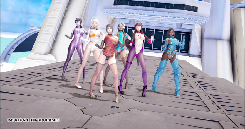 3D-Hentai Games: Red velvet - Red flavor striptease Dva Mercy Pharah Mei Symmetra...