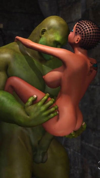 Young anal sex slave gets fucked by a big green monster