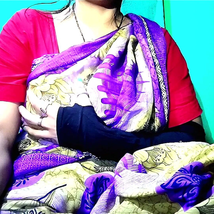Neha_Noonu: Exotic Desi Saree Tease - Sensual Blouse Boob Pressing (part 1) HD