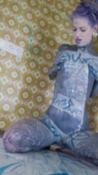 Alternative Tattoo Model Masturbating with Big Toy