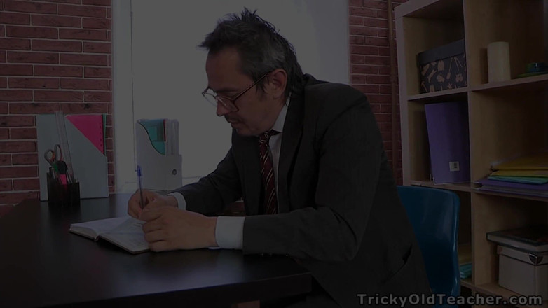 Tricky Old Teacher: Older Teacher Has Cock Sucked and Fucks Younger Struggling Student