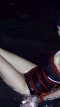 Swimwear Rope Bondage in Water: Hogtied & Gagged
