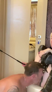 Boot Mistress Olga Dominate Her Sex Slave for Pussy Licking