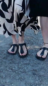 Barefoot in Birkenstocks in Nature