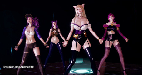 3D-Hentai Games: Popstars Ahri Akali Evelynn Kaisa nejlepší necenzurovaný 3D striptýz