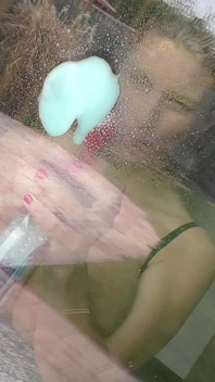 Pushing My Boobs and Ass to the Window During Washing