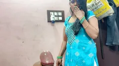 Stepmother Pinki Caught Her Stepson Naked, She Help for Tight Pennis and Cumshot in Mouth.