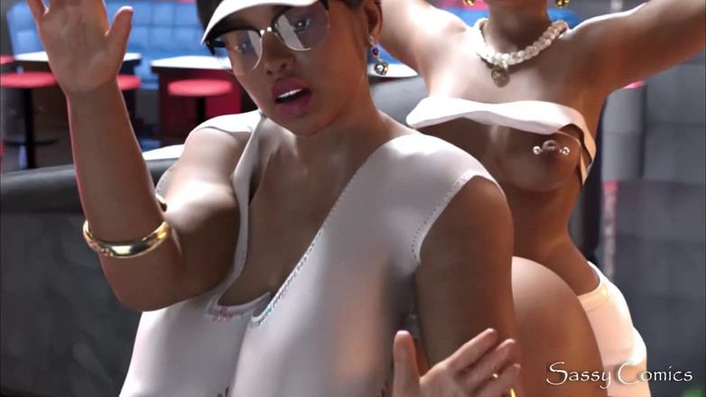 Sassy Comics Trans: वीआईपी क्लब में Futa Stud द्वारा बड़ी गांड वाली काली Barbie की चुदाई