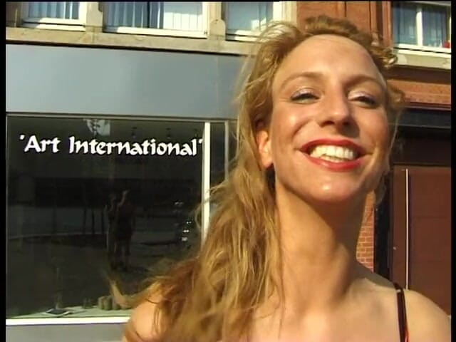 Lucky Cooch: Blonde babe shows amazing natural tits