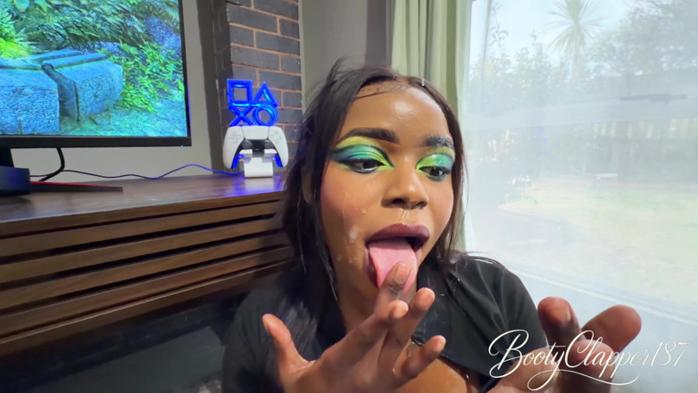 BootyClapper187: Gaming Session Ended with Black Girls Face Fully Glazed