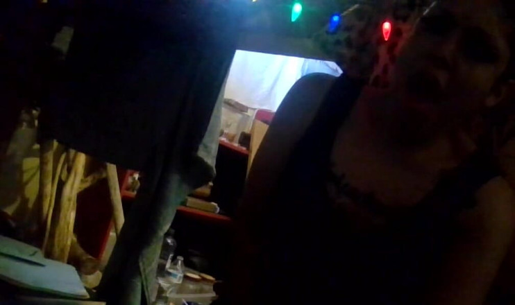 Midnight bookworm: Masturbating while roommates are outside open bedroom door