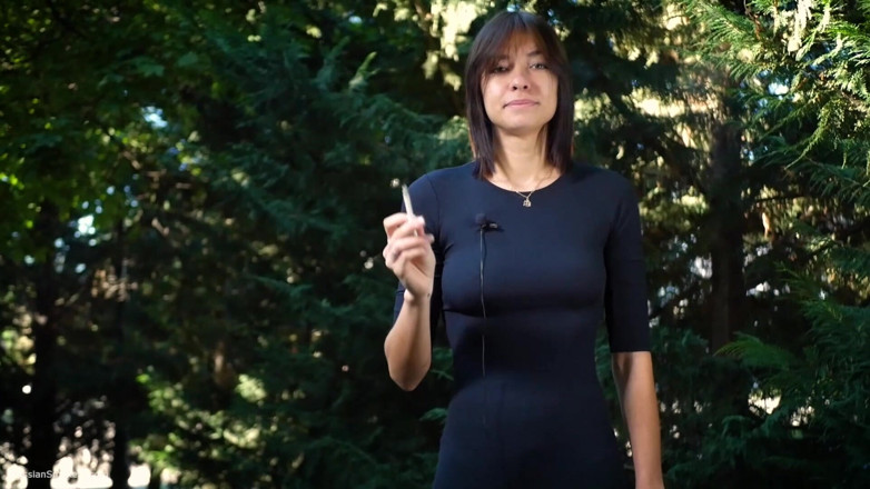 Russian Smokers: Sweet Russian Beauty Smoking Cigarette in Nature