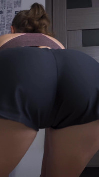 PAWG MILF Teasing Her Ass in Sports Under Armor Shorts