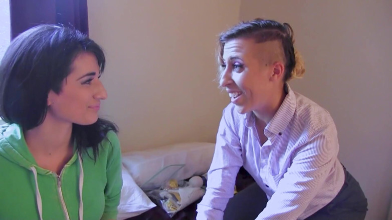 Lesbian Love Movies: Lesbian Love - anal training with strapon