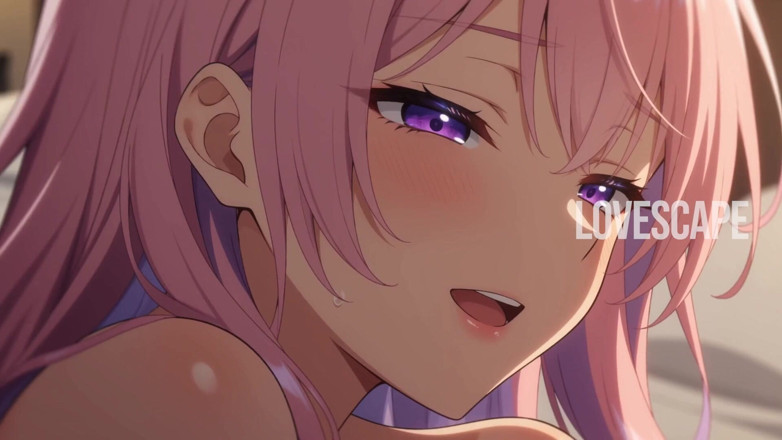 Lovescape: Růžové vlasy Anime Kočička to bere zezadu (ai)