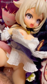 The Paimonahole in Slutty Barmaid Cosplay Fucks & Cumshot Facial 75cm Mini Hentai Sex Doll Kemelias