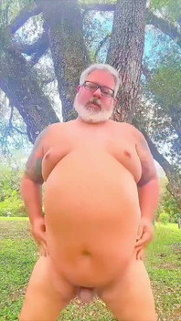 Naked Dancing Bear in the Wilderness Showing His Hole