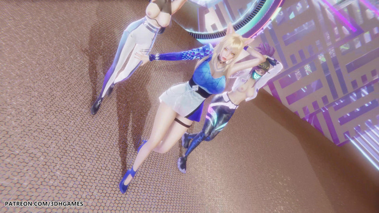 3D-Hentai Games: Mmd Kpop Demon Hunters - Huntrx - Golden Ahri Akali Kaisa Sexy...