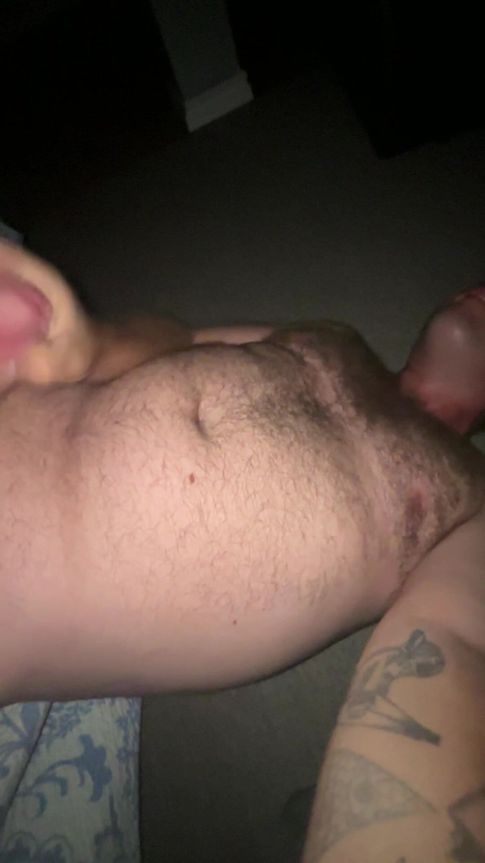 Bigwhitecock: Cumming All Over My Face and Body
