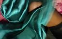 Satin and silky: 43 Handjob with Green Satin Silky Saree of Neighbour Chachi