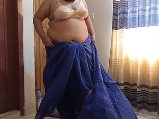 Aria Mia: 62y Old Palestine Beautiful Sexy Granny Wearing Saree &amp; Blouse Then...
