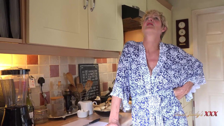 Aunt Judy's XXX: Judysxxx - Busty Mature Housewife Sucks Your Cock in the Kitchen (pov)