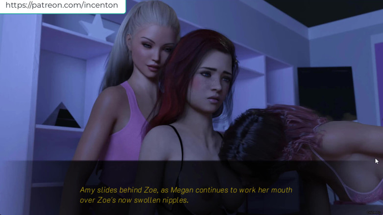 Johannes Gaming: Echoes of Lust - girls having a 3sum double ended dildo
