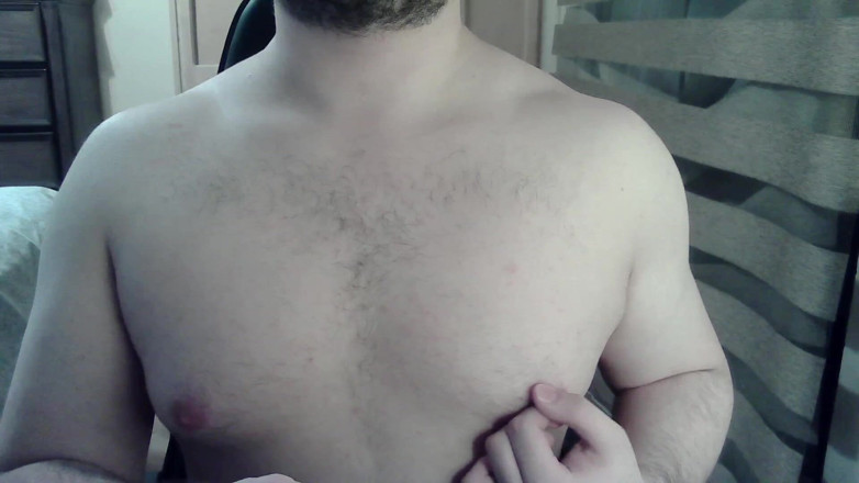 Himbo_Fox: 筋肉質なカムボーイが筋肉を張り上げてしゃがむ