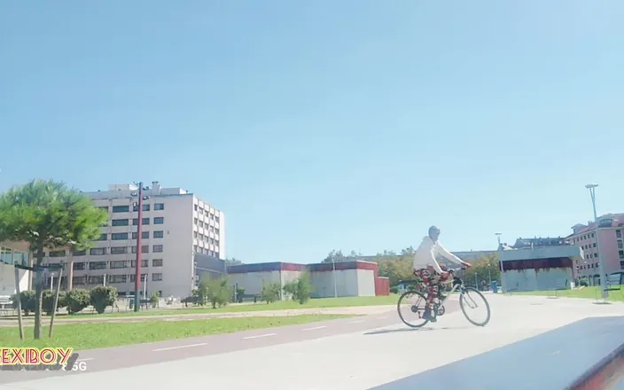 Sexi boy skinny nice: Very Handsome Young Man on a Bicycle and Urinates on...