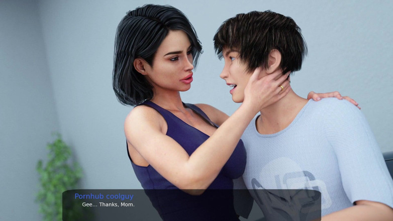 Porngame201: Milfy city - секс сцена No3 - мачуха цілується і дражнить - 3d хентай гра