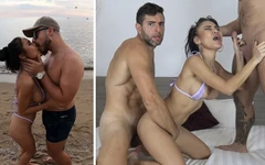 Framgång strandhämtning borta het thailändsk trekant