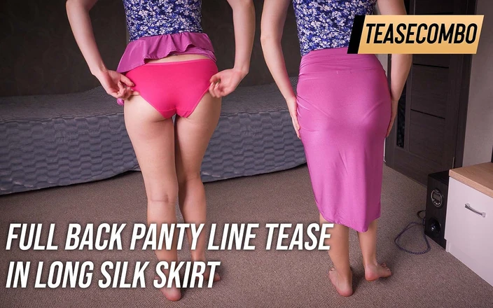 Teasecombo 4K: Tachinare completă cu chiloți din spate în fustă lungă din mătase